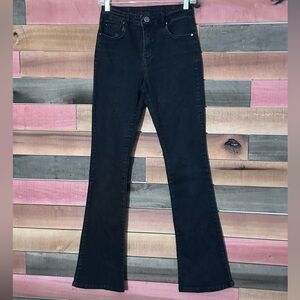 Fact Jeans Dark Denim Pants 26 Stretchy Flare High Rise